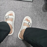 馬克華菲拖鞋男2025夏季新款防滑軟底一字拖輕奢潮牌高端真皮休閑沙灘鞋男 白色 41 曬單實拍圖