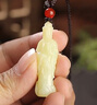 喜玉枝新疆和田玉黃口料觀(guān)音吊墜立體站觀(guān)音掛件玉佩玉墜項鏈生日禮物 曬單實(shí)拍圖