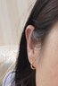 中國黃金（CHINA GOLD）黃金耳釘女蹦迪金珠耳圈足金耳環(huán)飾一對教師節實(shí)用生日禮物送女友 【送女友】足金蹦迪珠耳圈一對 約1.4g 曬單實(shí)拍圖