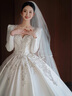 斯睿霖婚紗新娘主紗2024緞面婚紗2024新款新娘主紗小個(gè)子法式復(fù)古質(zhì)感長 單件白色齊地婚紗 XS 體重80斤左右 曬單實(shí)拍圖