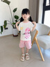 迷你木木屋兒童短袖套裝夏季男童女童純棉上衣褲子兩件套 跳躍小兔  110  曬單實(shí)拍圖