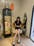 茯見連衣裙女夏高級感2025新款小個子小黑短裙輕奢蓬蓬裙顯瘦公主裙子 黑色-M 曬單實拍圖