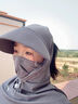 ALFB防曬面罩夏季新款遮陽(yáng)帽子女口罩男太陽(yáng)紫外線(xiàn)騎行護頸一體防曬帽 深灰色-抽繩款 曬單實(shí)拍圖