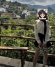 婍妡2025年新款春夏韓版溫柔系穿搭一整套女吊帶針織開衫牛仔褲三件套 灰色開衫+背心+牛仔褲【三件套】 S 建議70-90斤 曬單實拍圖