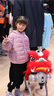 安奈兒（Annil）兒童輕薄羽絨服男女童短款外套2024輕暖親子裝 石楠紫 140  曬單實(shí)拍圖