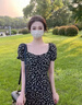 FSHE法式感黑色方領(lǐng)碎花連衣裙子女2025秋季新款氣質(zhì)收腰開叉長裙 【黑色】純欲少女風(fēng)淺春穿搭/御 L 55/60kg 曬單實拍圖