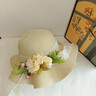 喆翙干花草帽手工diy材料包法式禮帽花藝遮陽(yáng)帽太陽(yáng)帽團建暖場(chǎng)活動(dòng) 米色系混發(fā)材料包 米色（56-58cm） 曬單實(shí)拍圖