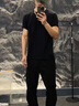 迪伽達(dá)cleanfit短袖t恤男士夏季新款性張力高級(jí)感痞帥正肩修身彈力健身 A+-Q1001黑色 XL 曬單實(shí)拍圖