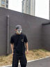 卡賓（CABBEEN）【重磅水洗】男裝短袖t恤2025夏季新款純棉潮流寬松圓領(lǐng)上衣 煤黑色01（寬松版型） L /175/50 曬單實(shí)拍圖