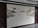 新款墻布新中式意境山水壁畫(huà)客廳沙發(fā)電視背景墻壁紙大氣定制壁布 無(wú)縫絨底18d超浮雕貢綢布 定制 曬單實(shí)拍圖