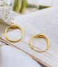 中國黃金（CHINA GOLD）小方糖黃金耳環(huán)女款足金轉(zhuǎn)運珠養(yǎng)耳洞耳飾品情人節(jié)生日禮物送女友 方糖耳環(huán) 約0.6g 曬單實拍圖