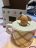 賀川屋馬克杯女生高顏值大容量喝水杯陶瓷早餐杯情侶對杯 波紋小奶狗 曬單實(shí)拍圖