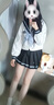 神北JK 原創(chuàng) 北櫻 制服水手服套裝裙正版日系基礎(chǔ)款中間服百褶短裙女 （北櫻）水藍(lán)色長(zhǎng)袖+短裙+金魚(yú)結(jié) M 曬單實(shí)拍圖