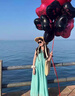 棉致法式吊帶連衣裙女2025夏季新款露肩無袖海邊度假風氣質(zhì)沙灘長裙 266青綠色【高品質(zhì)33.5】 L 100-115斤 曬單實拍圖