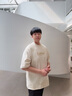 卡賓【高級印花】男裝冰絲短袖t恤新款立體LOGO上衣圓領(lǐng) 杏色15 曬單實拍圖