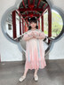 芭米諾女童漢服連衣裙兒童裝公主裙夏季2024新款古裝小女孩夏裝古風(fēng)裙子 HC012粉色短袖 160cm 曬單實(shí)拍圖
