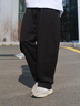 GXG男裝 針織休閑褲通勤男彎刀長(zhǎng)褲寬松日常運(yùn)動(dòng)褲 2025夏季新品 黑色 M (30) 曬單實(shí)拍圖