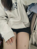 Jret水洗復古深藍牛仔短褲女夏季高腰寬松顯瘦百搭a字闊腿熱褲子 復古藍 L 【105-115斤】 曬單實(shí)拍圖
