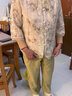 俞兆林媽媽中老年女裝夏裝套裝上衣洋氣2025新款夏季短袖襯衫中年兩件套 綠色+綠色棉麻褲 2XL 100-115斤 棉麻料建議手洗 曬單實(shí)拍圖