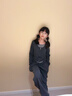 酷樂(lè )羊女童秋季新款洋氣時(shí)髦兩件套2025女孩春秋童裝休閑針織套裝中大童 灰黑色 150 曬單實(shí)拍圖
