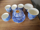 澤名家羊脂玉瓷掐絲銀龍?zhí)沾汕嗷ù蓱彝Ｉw碗鳳鳴壺功夫茶具套裝新款 掐絲銀龍蓋碗茶壺茶具 12頭 曬單實拍圖