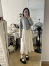 妙奕嘉白色半身裙女百褶裙長(zhǎng)裙裙子春夏半身裙小個(gè)子中長(zhǎng)款新款女裙傘裙 復(fù)古肌理感褶皺半身裙 均碼 【杏色】 曬單實(shí)拍圖