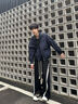 UUCSCC嘻哈潮牌高街闊腿束腳褲寬松垂感休閑彎刀褲直筒運動(dòng)衛褲男 黑色 L  130-150斤 曬單實(shí)拍圖