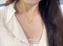 中國黃金（CHINA GOLD）黃金項鏈女士足金鈴蘭花蝴蝶結吊墜國慶中秋節禮物送女友老婆 足金鈴蘭花項鏈約4.2g+甄選禮盒 曬單實(shí)拍圖