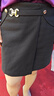 皮爾卡丹（pierre cardin）毛呢短裙半身裙女不規(guī)則高腰顯瘦包臀a字包裙子春秋冬季2025新款 黑色 XL 建議114-124斤 曬單實拍圖
