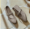 斯凱奇（Skechers）女鞋夏季蕾絲淺口單鞋平底時尚透氣通勤鞋休閑瑪麗珍鞋158995 曬單實拍圖