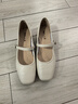 百麗（Belle）羊皮禮物方跟時(shí)裝瑪麗珍鞋女氣質(zhì)方頭鞋B2435AQ5 米白色 36 (230mm) 曬單實(shí)拍圖