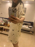 曼系（meonsill）短袖睡裙女夏季簡(jiǎn)約寬松可外穿家居服開(kāi)衫純棉睡衣薄款柔軟短裙 S44166 睡裙 M 曬單實(shí)拍圖