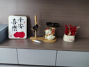 FIVO入戶玄關(guān)招財貓喬遷之喜搬家禮物擺件新品送禮新居喬遷禮品年貨 招財貓+收納架+平安喜樂+發(fā)財果 曬單實拍圖