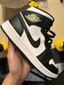 Jordan籃球鞋男女AJ1喬1 JORDAN 1中幫運動鞋DR0501-101白黑36.5 曬單實拍圖