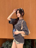 曦牧遙jaaniste短袖T恤男無牙仔雕花夏季半袖寬松ins學(xué)院風(fēng)百搭上衣 米色 XL 130-155斤 曬單實拍圖