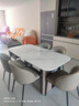 顧家家居云端系列天然大理石餐桌奢紋大理石編織皮別墅高檔餐桌椅組合7151 【云龍白紋理】餐桌+松鼠皮椅*6 曬單實(shí)拍圖