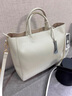ANYSMIC輕奢侈品牌包包女包高檔單肩包女士潮流荔枝紋托特包通勤手提包 米白色 曬單實(shí)拍圖