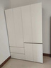 全友家居極簡(jiǎn)成品衣柜組合儲物收納柜靠墻臥室頂天立地柜子衣櫥家具 白+木紋|1.6m二門(mén)+二門(mén)帶抽|衣柜 曬單實(shí)拍圖