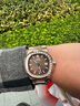 羅賓尼（LOBINNI）手表男士機械表夜光鑲鉆多功能鸚鵡螺防水2025新款腕表19069C [鉆圈] 玫殼咖面 曬單實(shí)拍圖