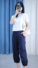AEMAPE休閑褲女2025春夏季新款女裝薄款褲子設(shè)施高腰九分哈倫褲女褲子 藏青色 L _建議105-120斤 曬單實(shí)拍圖