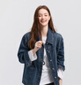 森馬（Semir）牛仔外套女中長款落肩寬松夾克2025春秋棉質(zhì)通勤109125108014 曬單實(shí)拍圖