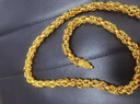 DRSJ越南鍍沙金項鏈男粗款仿真純黃金色999鍍金麻花不易掉色大金鏈子 布紋紋精品 60cm 曬單實(shí)拍圖
