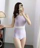 速比濤（Speedo）25年新款連體三角泳衣女摩登系列性感露背遮肚修身顯瘦溫泉游泳衣 紫色【網(wǎng)紗高腰線(xiàn),,優(yōu)化身型】 M (34) 身高165/體重50-57kg 曬單實(shí)拍圖