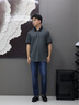 Calvin KleinJeans25春夏男士通勤ck絲光棉撞色翻領(lǐng)短袖T恤POLO衫4L0013S UB1-太空黑 L 曬單實拍圖