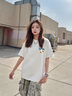 WHIM NASA美式寬松短袖T恤男女同款夏季新款運動情侶潮牌休閑卡通半袖體恤 白色 XL （135-155斤） 曬單實拍圖