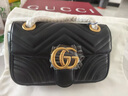 古馳（GUCCI）女包Marmont系列牛皮鏈條單肩包GG經(jīng)典斜挎包女士七夕 情人節(jié)禮物 小號(hào) 446744 DTDIT 1000黑色 古琦古奇古馳女包 曬單實(shí)拍圖