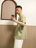 Calvin Klein內衣25春夏新款男士刺繡純棉ck可外穿睡衣短袖T恤家居服NM2748 SQE-淺棕茶 L 曬單實(shí)拍圖