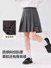 左西女童半身百褶裙子學(xué)院風(fēng)秋裝2025新款兒童校服JK短裙潮 灰色 150 曬單實拍圖