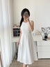 自巧【悅己小白裙】小個子斜裁白色連衣裙女夏2025夏新款無袖裙子 雅白色 XXS （1碼） 拍前請聯(lián)系客服確認(rèn) 曬單實拍圖