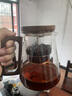 OQB德國茶壺泡茶壺茶水分離杯茶水分離壺玻璃泡茶神器高端個人專用 【一鍵過濾】胡桃木 透明 800ml 曬單實拍圖